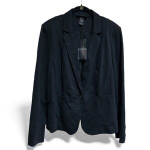 Lane Bryant Blazer Jacket Plus Size 18 Black Ponte Knit Classic Career Work NWT